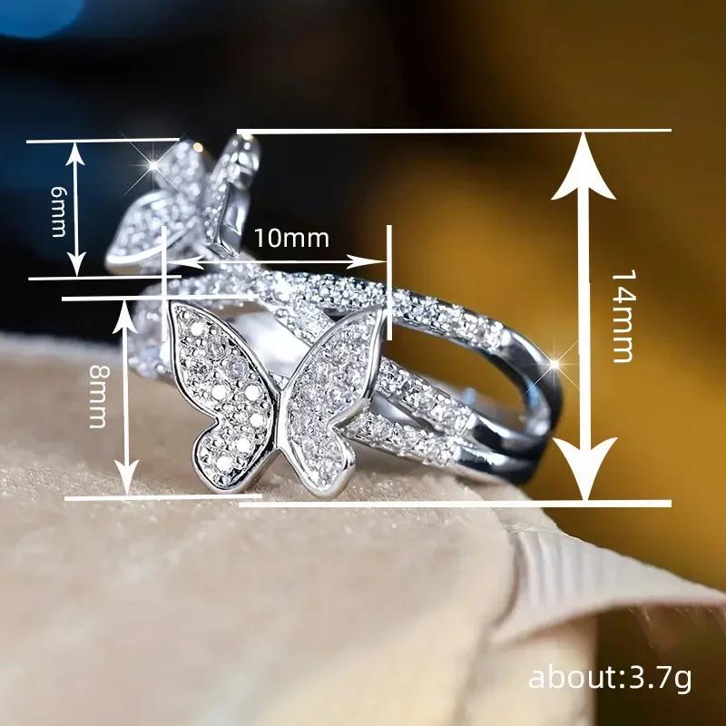 New European and American Butterfly Multi layer Design Ring Fresh, Sweet, High end Elegant temperament Jewelry Accessories