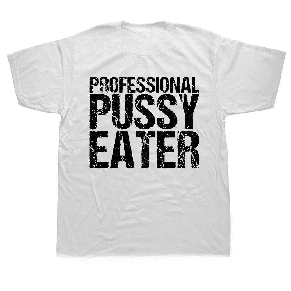 T-shirt Professionnel Mangeur de Chatte T-shirts Graphiques Amusants pour Amoureux des Chats Pour Hommes Unisexe Col Rond T-shirt Doux Taille UE
