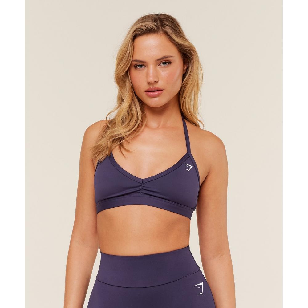 Gymshark Minimal Halterneck Sports Bra Midnight Purple B3b4a Pcdy