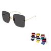 GUCCI Square Metal Rimless Sunglasses Metal Square Sunglasses Women's Model