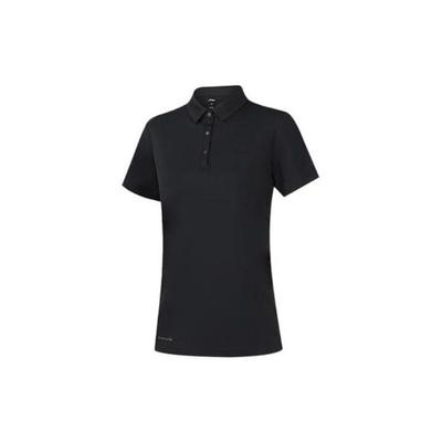 Li Ning Koszulka Polo w Jednolitym Kolorze z Krótkim Rękawem Koszulki Unisex Czarna APLT082-8