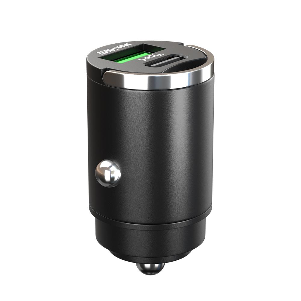 100W Mini Car Charger Dual Ports USB Fast Charge Type C PD Car Adapter for iPhone 14 13 12 Xiaomi Huawei Samsung QC3.0