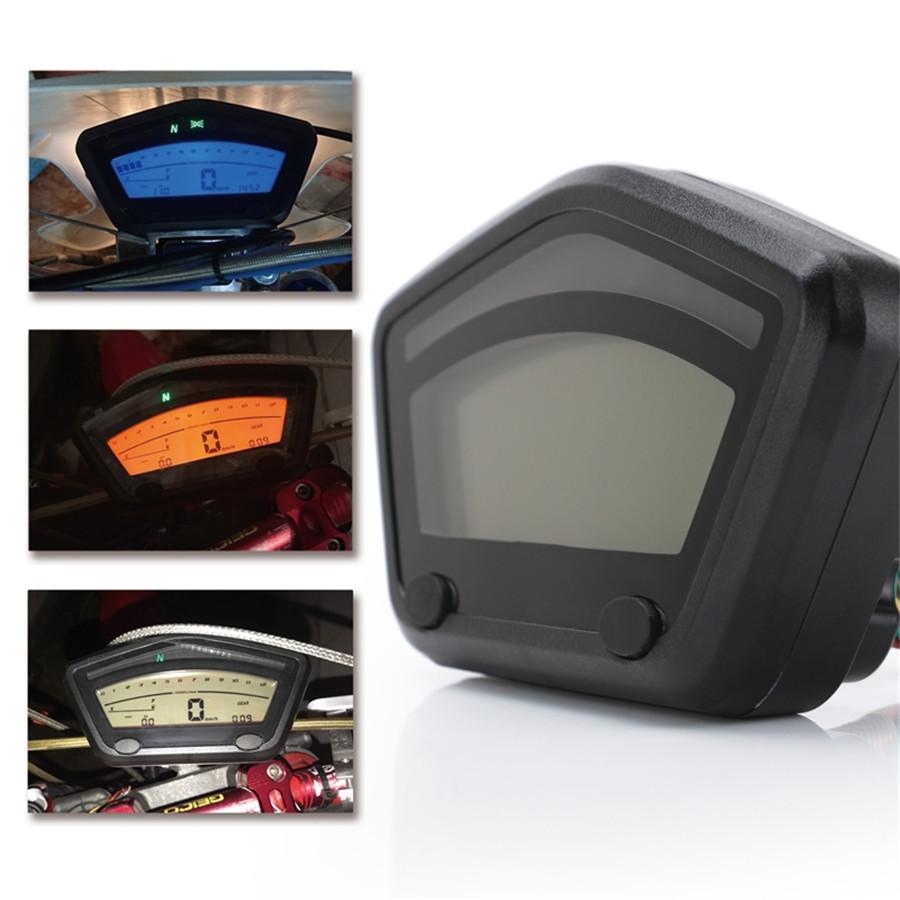 Universal Motorcycle LCD Digital Gauge Panel Speedometer Tachometer Odometer For Motorbike Scooter Motocross ATV Enduro Etc