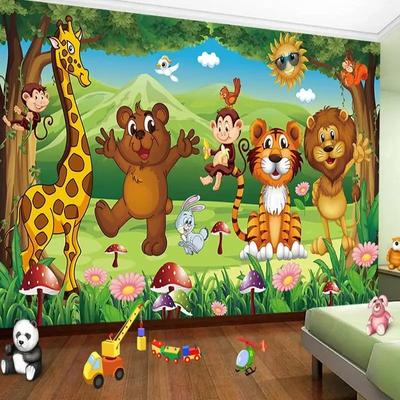 Animali Cartone Animato Camera dei Bambini Fotomurali Carta da Parati Soggiorno Camera da Letto Bambini Carta da Parati Murale 3D