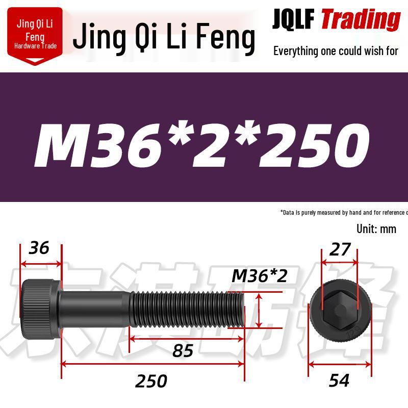 12.9 Grade Medium Tooth Hex Bolt, Half Thread, M10-M36, High-Strength Screw