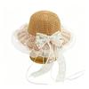 Pearl Decoration Children Sun Hat Wide Brim Straw Hat Cute Style Kids Sun Hat  Girls Accessories