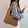 2025 New Women'S Bags Hand-Woven Bucket Bag Large Capacity Casual Lazy Style Hand-Held Tote Bag