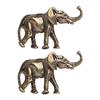 2 Pcs Decorations Brass Elephant Ornament Statue Creative Car Copper Housewarming Gift