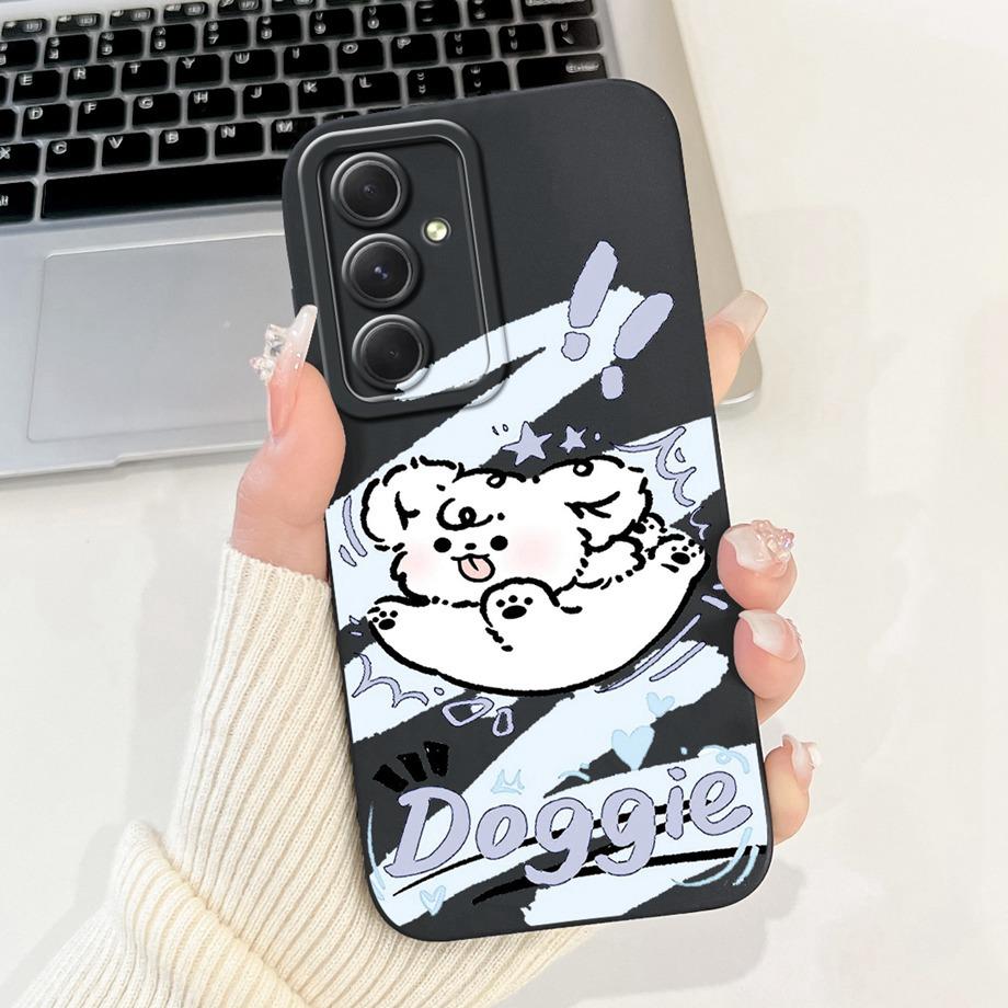 Phone Case For Samsung Galaxy A55 A54 5G Camera Shockproof Soft Liquid Silicone Bumper On Samsung A54 A 55 Funny Animals Meme