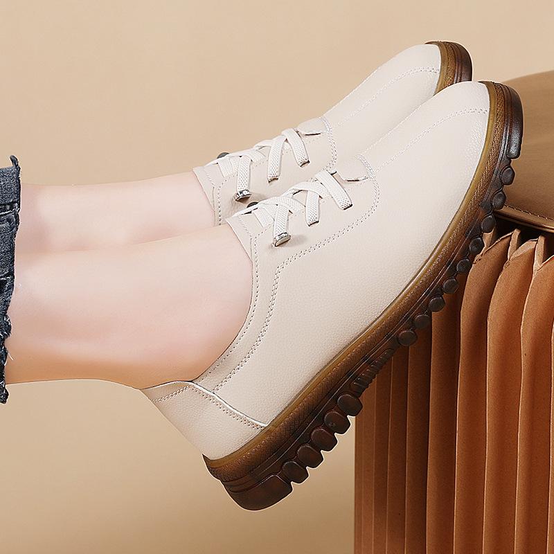 3cm Women's Soft-soled Shoes Spring and Autumn New Thick-soled Comfortable Leisure Wedge Flat-bottomed Mother Shoe