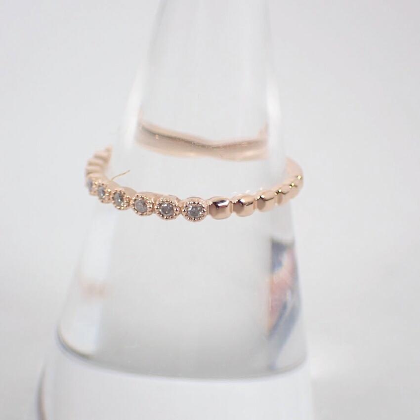 [Pre-owned] Agete K18PG Diamond 0.05ct Ring / Size 11 / J92-7