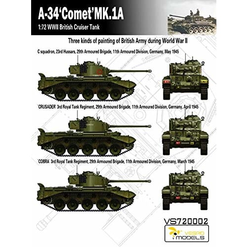 Vespid Models 1/72 British A34 Comet Mk.1A Cruiser Tank Plastic Model VPM720002