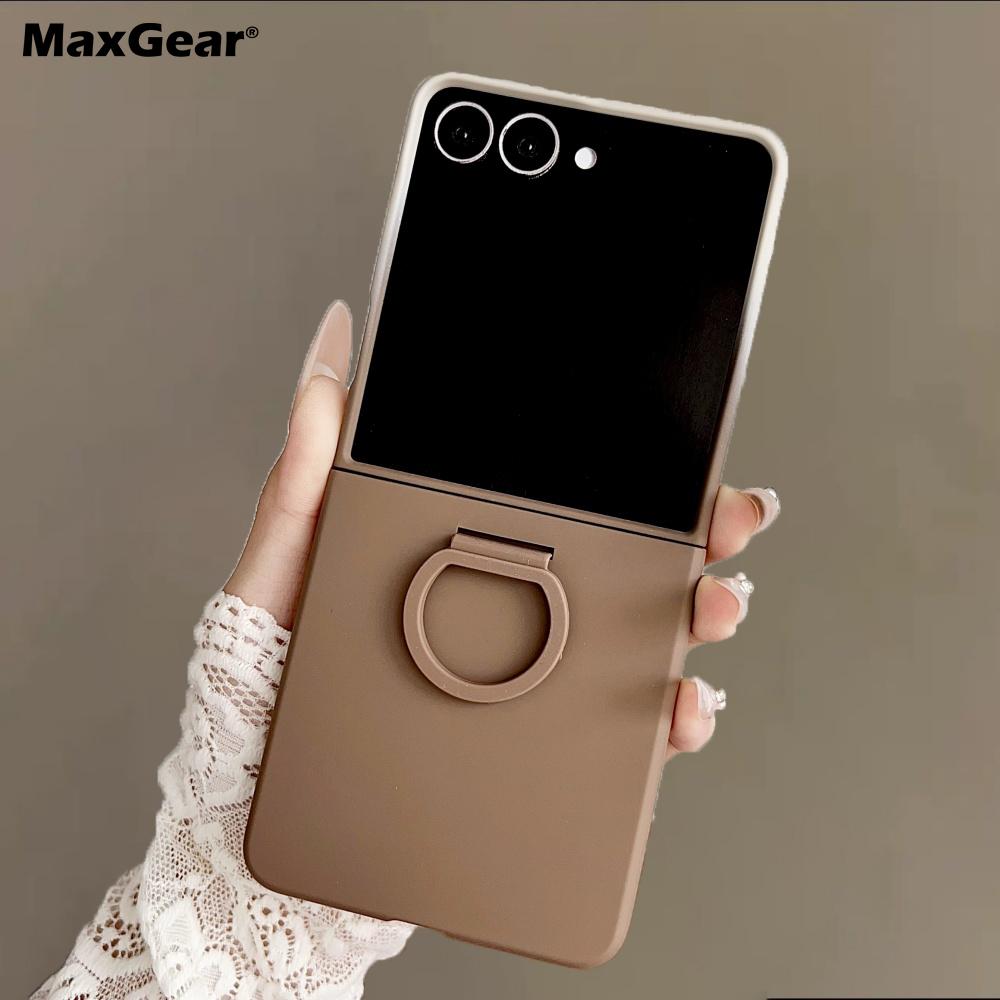 Liquid Smooth PC Grip Stand Case For Samsung Galaxy ZFlip 7 6 5 4 3 ZFlip7 FE ZFlip6 ZFlip5 ZFlip4 Shockproof Gradient Cover