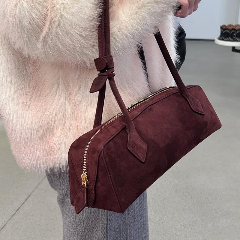 Hochwertige Bowling-Handtasche aus echtem Leder, Nischen-Design, Großes Fassungsvermögen, Modische Tote-Schultertasche