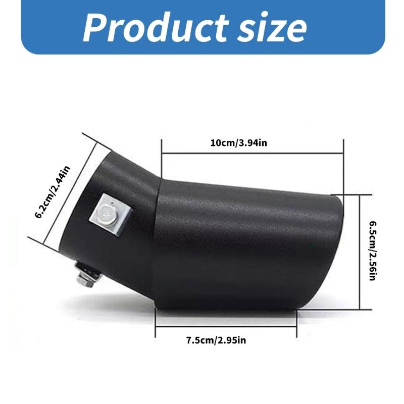Vehicle Muffler Exhaust Pipe Enthusiasts 63mm Stainless Steel Tailpipe Rustproof Suitable for Improved Appearance Sound