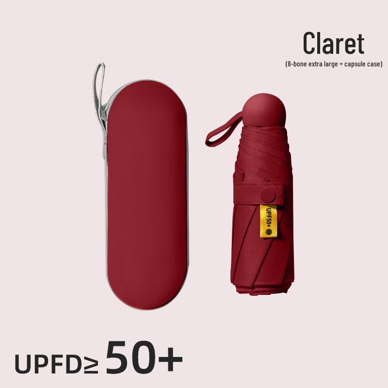 Kompakter UV-Schutz Faltbarer Regenschirm mit Schwarzer Fütterung