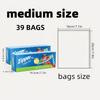 PE Standing Zip Seal Food Storage Bags, 29PCS 39PCS 59PCS 64PCS, 3 Sizes, Reusable BPA Free Microwave Freezer Use