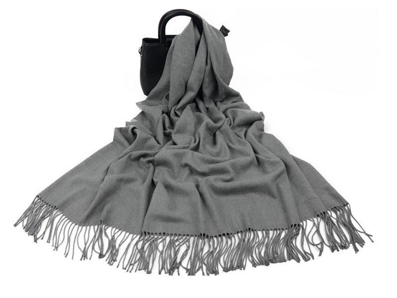 White Cashmere Scarf: Thickened, Solid Color, Versatile for Women & Men, Perfect for Autumn & Winter