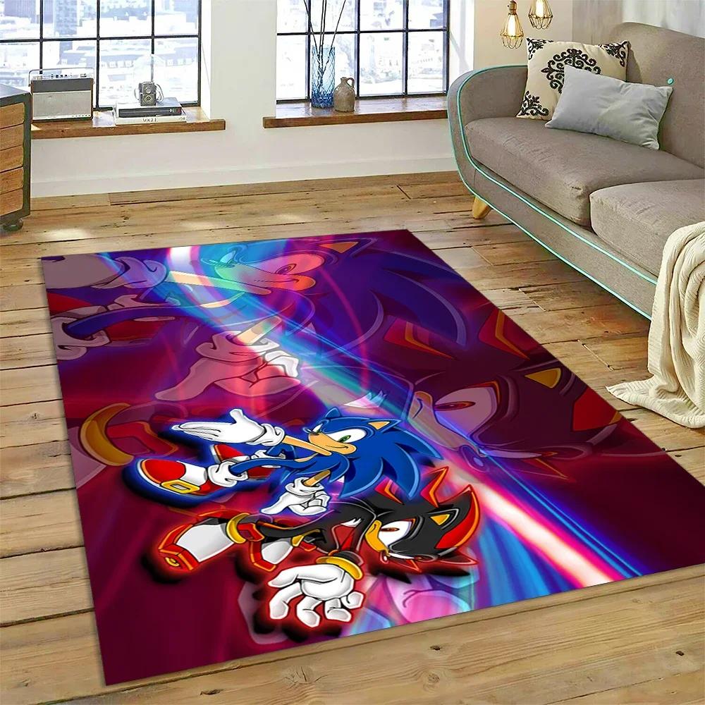 Game Anime 3D S-Sonic Cartoon Carpet Rug for Bedroom Living Room Home Sofa Decoration,Children Game Large Decor Floor Mat Gift