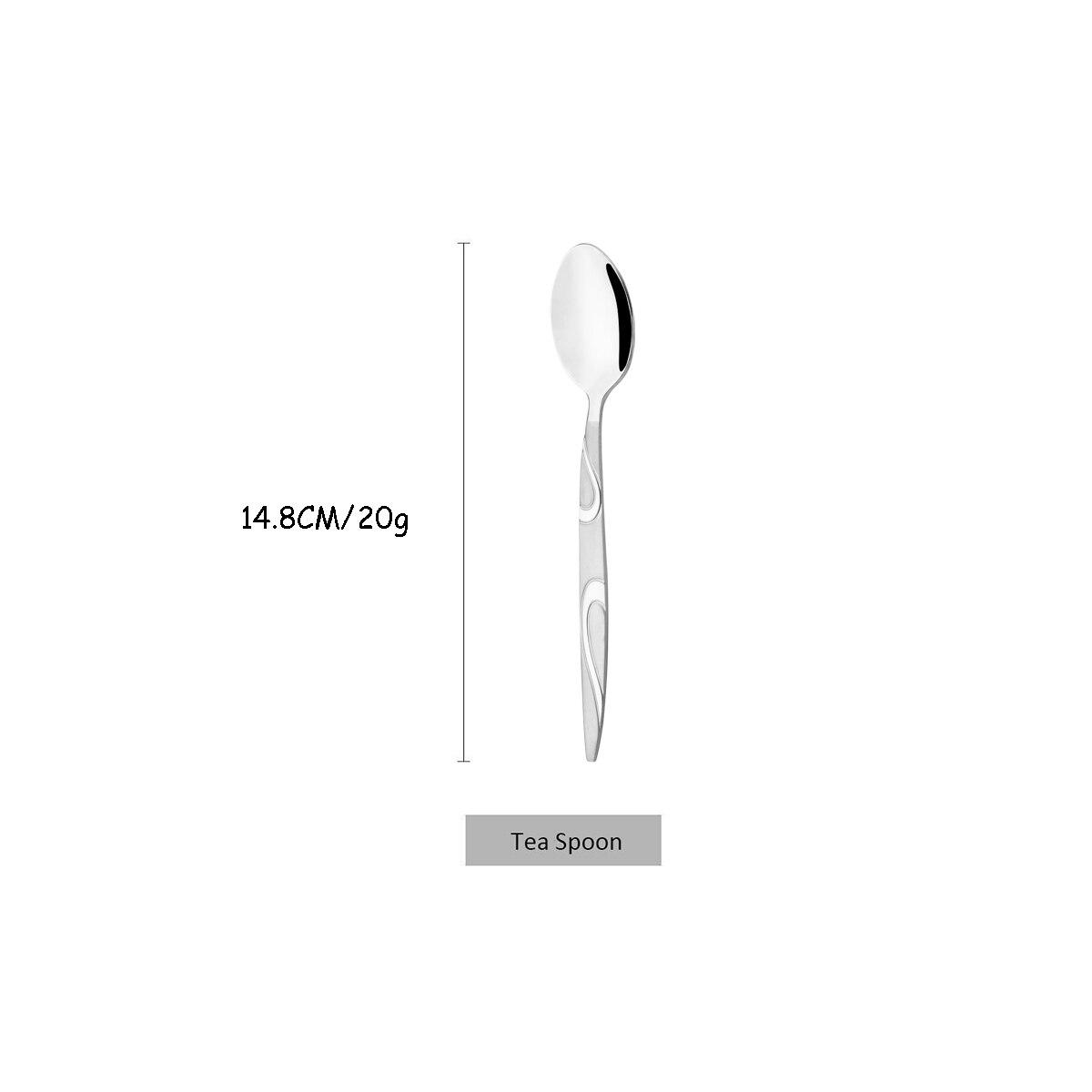 

Винтажный набор столовых приборов, столовая посуда из нержавеющей стали, нож, вилка, ложка для мороженого, креативная десертная ложка, посуда, зеркальный набор столовых приборов Tea spoon