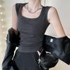 Gilet en coton pour femmes en été Porter un beau soutien-gorge dos nu avec coussinets de poitrine intégrés Large bretelle couvrante Suspenseur Paire Seins Haut