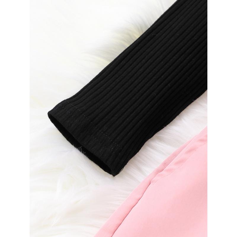 Autumn Children Clothing Knitted Pullover Top + Fashion Cargo Elastic Waist Long Pants Set