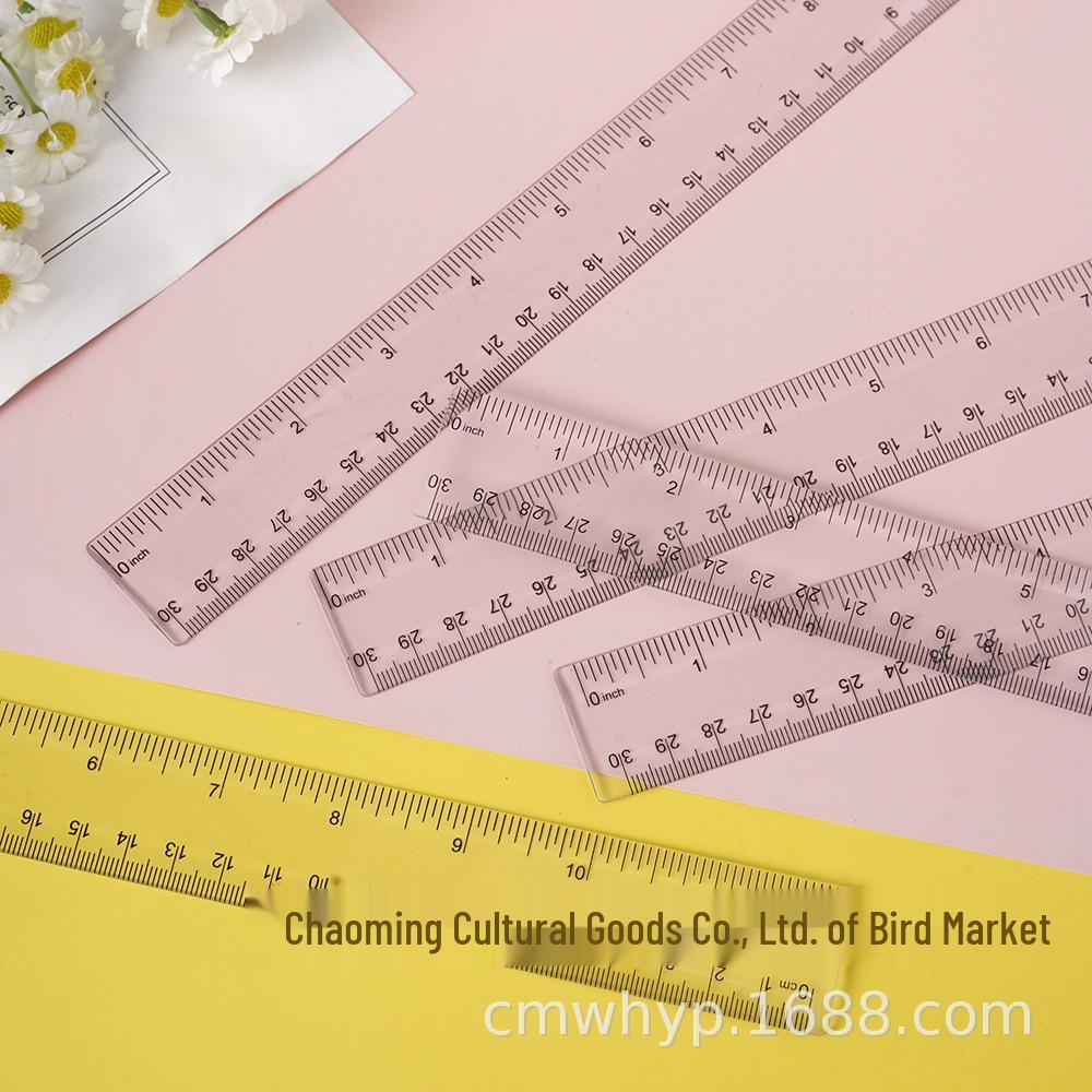 30cm Transparent Double-Scale Grid Ruler for Office and Drafting 30cm