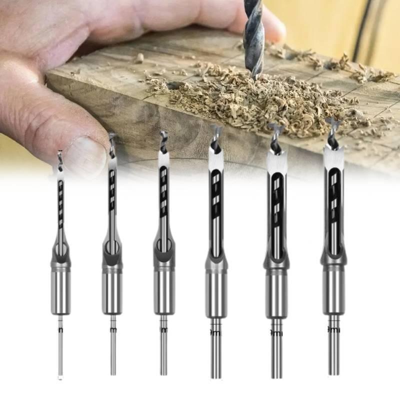 Premium 4-piece Square Hole Drill Set Durable Woodworking Mortise Bits