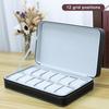 Elegant Black Ostrich Pattern Pu Leather Watch Storage Dustproof Zipper Bag Watch Storage Bag Exquisite Gift Box