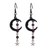 Gothic Vintage Moon Drop Earrings, European Halloween Statement Jewelry