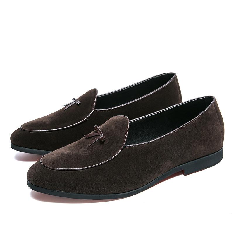

Мужская обувь весна лето новая повседневная обувь мода set foot loafers тренд мужские маленькие кожаные loafers обувь H570 44 коричневый