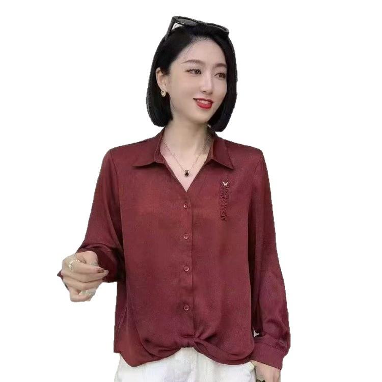 2026 Spring Slimming Long-Sleeve Solid Color Shirt - Stylish, Youthful & Flattering