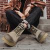 Fashion Hot Sale Male Boots All-match Men's Shoes High Top Fashion British Style Work High Top Shoes Casual Leather Handmade Short Boots