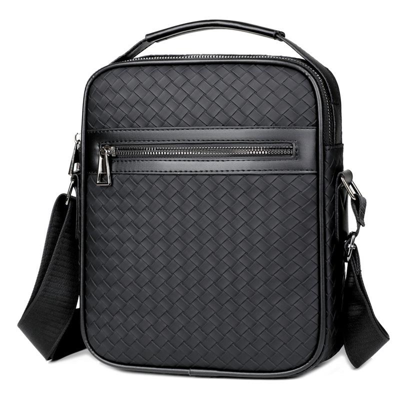 Simple casual explosive woven men's bag boys single shoulder fashion messenger mini bag