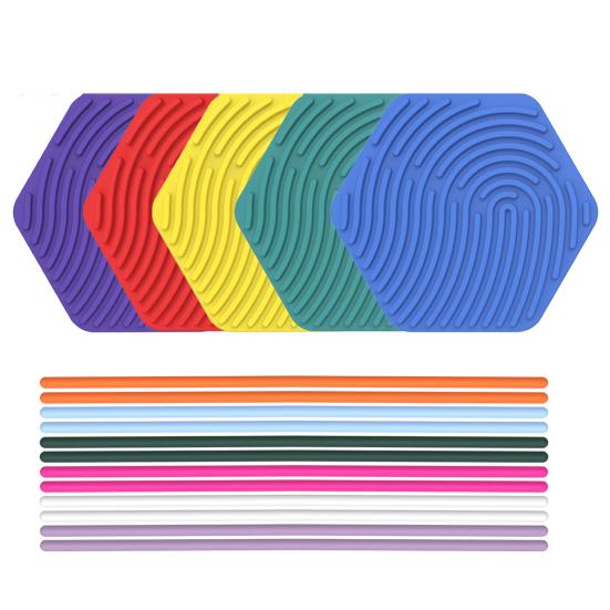 Tablica sensoryczna uspokajająca, łagodząca stres, silikonowa taśma, zabawka sensoryczna, rozwój umiejętności motorycznych, dzieci, dorośli, edukacyjna, sześciokątna, zajęta gra planszowa