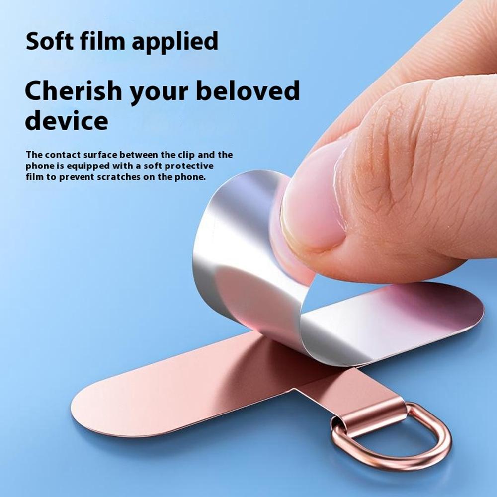 Stainless Steel Metal Phone Tether Tabs for Phone Cases Ultra Thin Universal Cellphone Lanyard Pad