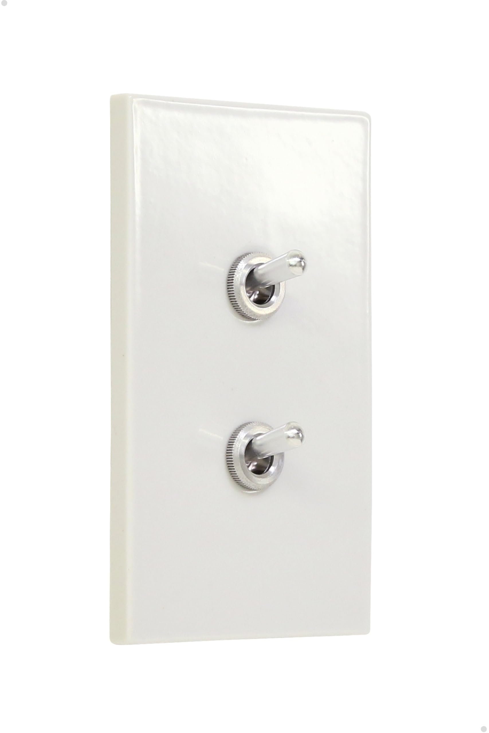 

ZOLBONNE Toggle Switch Plate, Ceramic Flat, Aluminum Lever Switch [Made in Japan], Vertical and Horizontal, Single Row, Dual Ports