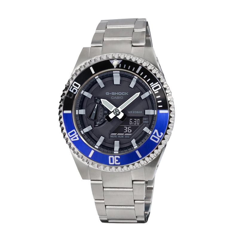 CASIO Unisex Liquid Crystal/Analog Dual Display Series 46.2mm Black Watch GA-2100-1A(Watch4--)