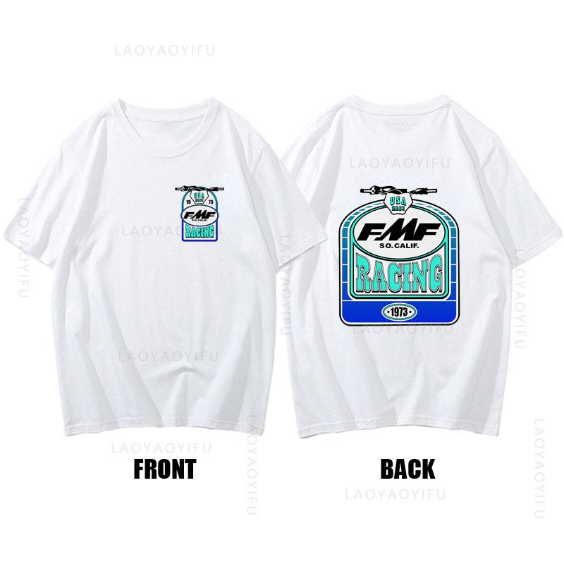 Heißer Verkauf FMF Racing Auspuff Ama Motocross T-Shirt Rundhals Mode Kleidung Kurze Ärmel Sommer Herren Cooles Top 100% Baumwolle T-Shirt