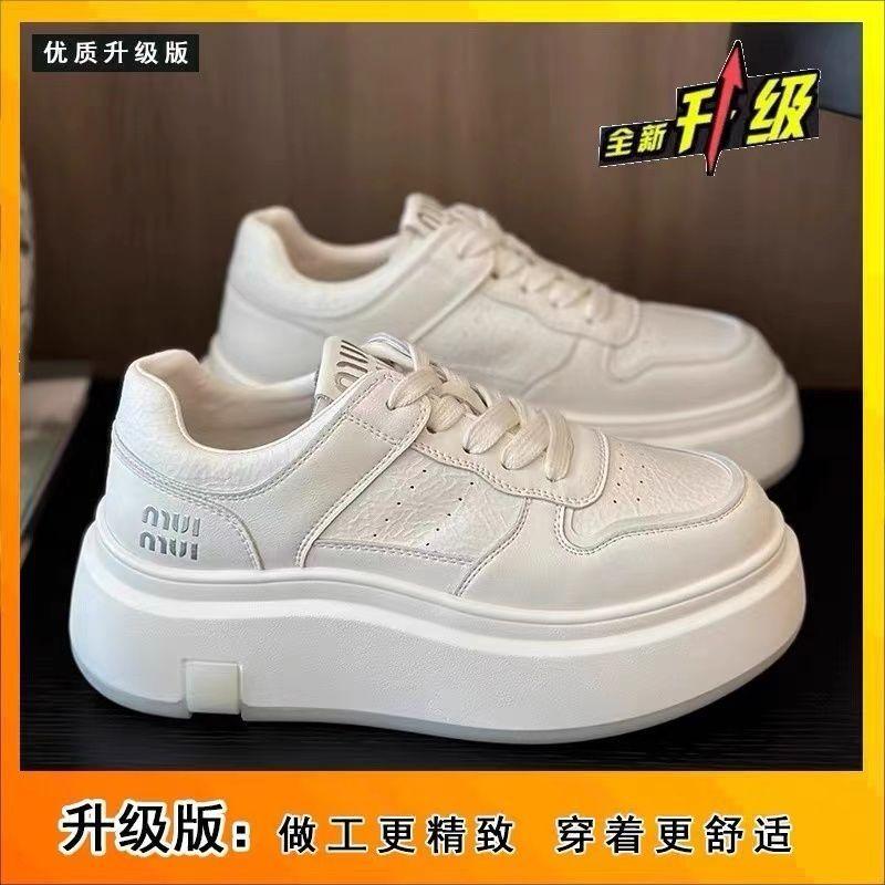 

Маленькие белые туфли на толстой подошве женские 2024 осень универсальные новые спортивные и для отдыха легкие мягкие ремешки мягкие кожаные легкие туфли для серфинга 35 бежевый