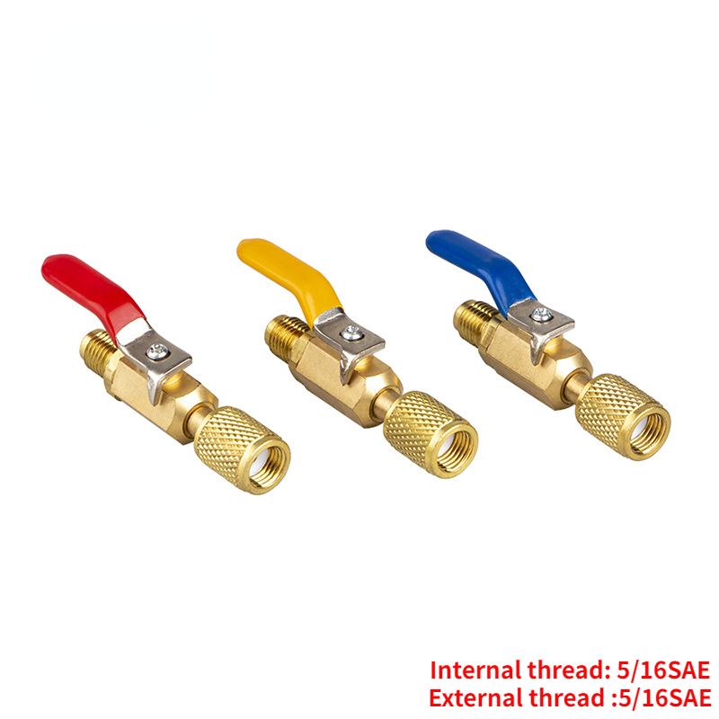 

3PCS R410A Refrigerant Straight Ball Valves AC Charging 5/16 Male To 5/16 Female SAE Valve