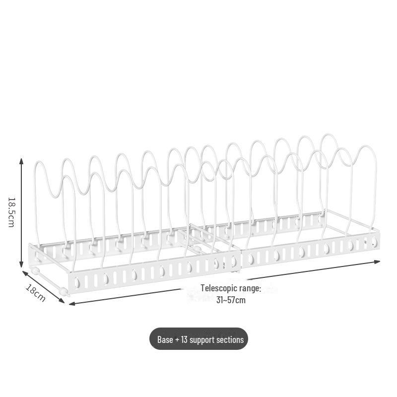 Retractable Pot Lid Rack for Kitchen Countertop Storage