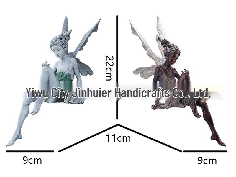 

Полимерная фигурка феи для сада - Зарубежная сидящая статуэтка феи White Fairy