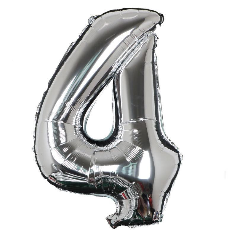 32 Inch Digital Aluminum Film Balloon, Medium Digital Gold Silver Red Black Gradual Change Color Birthday Decoration Wedding Party Balloon