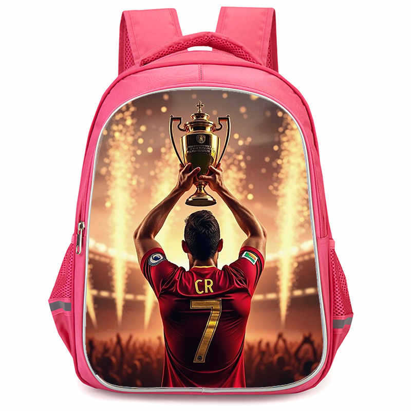 Cr7 Rucksack Hochauflösender Druck Große Kapazität Multifunktion Reißverschluss Oxford Rückenschutz Leichter Rucksack