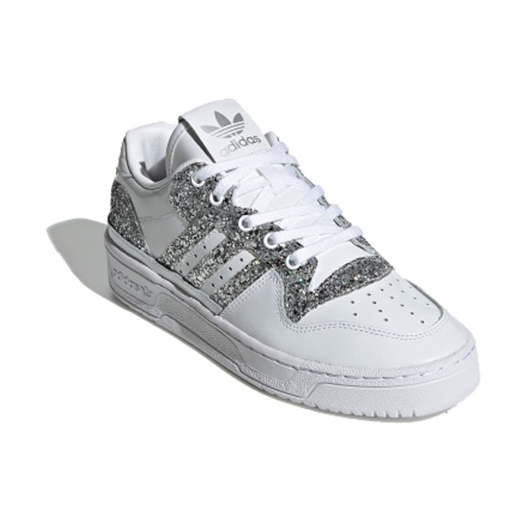 Adidas Originals Rivalry Low Slip-Resistant Lightweight Low-Top Skate Shoes Women Sneakers White Shiny FV4329