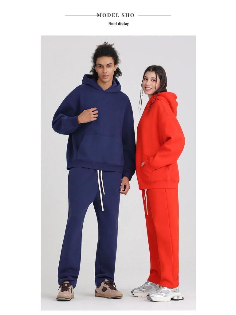 LVLV Custom | American 350g Fleece Brushed Wide-fit Zipper Hoodie with Embroidered Logo and Print Design