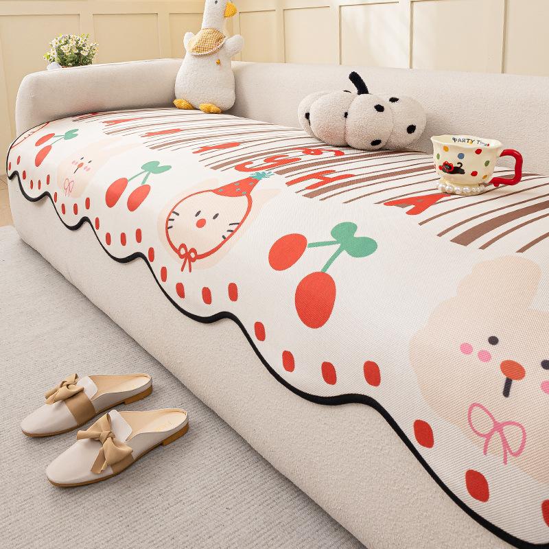 Nordic Style Light Luxury Fabric Sofa Cover Four-Level Universal Sofa Cover High-End Chenille Sofa Cushion