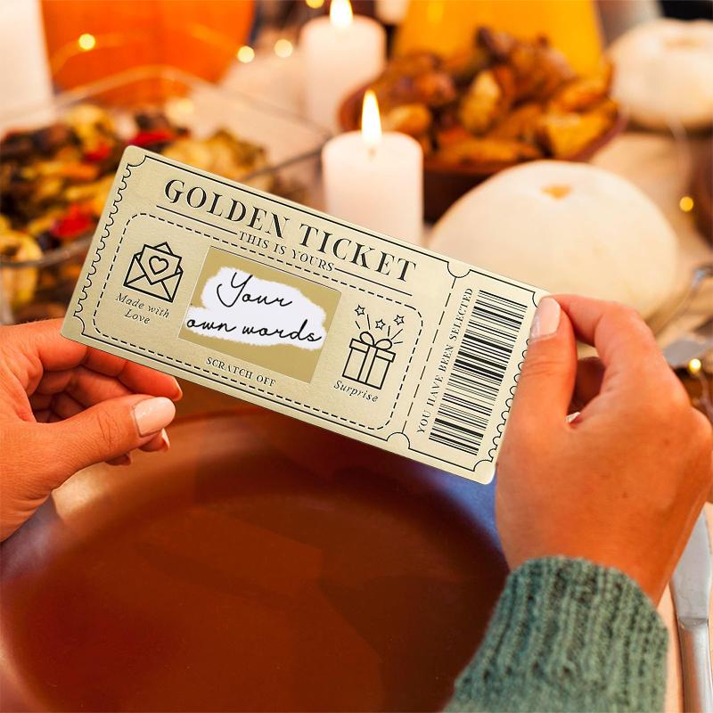 *6 Stück Goldene Loskarten zum Rubbeln mit Umschlägen, Rubbel & Enthülle Überraschungsticket zum Selbstbeschriften Ihrer Besonderen