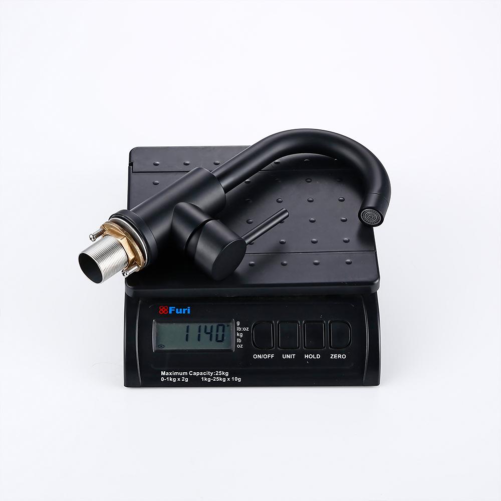 Basin Faucet Matte Black Single Handle Deck Mount One Hole Bathroom Sink Mixer Tap Brushed Gold With Lever